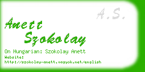 anett szokolay business card